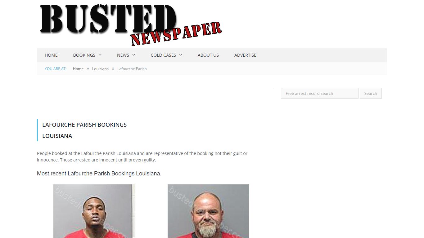 Lafourche Parish, LA Mugshots - BUSTEDNEWSPAPER.COM